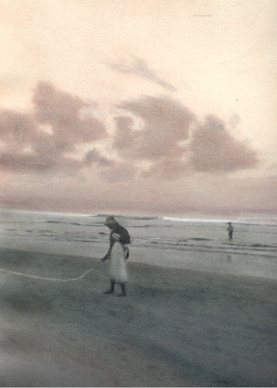 Dawn Rises Over the Indian Ocean - Hand Colored Silver Gelatin Photography by Gwen Arkin